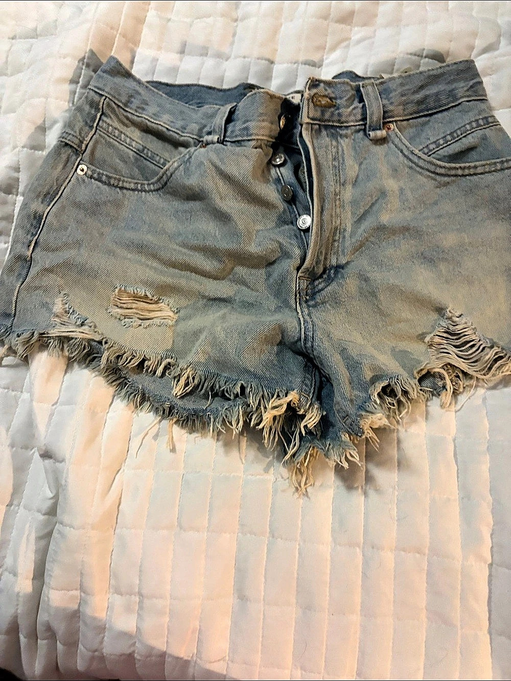 We The Free Now Or Never Denim Short Waist 26 Blue